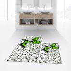 Viyana Home Dijital Baskılı Kaymaz Taban Yıkanabilir Ikili Banyo Paspas Klozet Takımı, V-Klozet-45-Yeşil, - Renkli