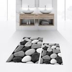 Viyana Home Dijital Baskılı Kaymaz Taban Yıkanabilir Ikili Banyo Paspas Klozet Takımı, V-Klozet-46-Gri, - Renkli