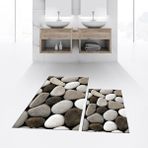 Viyana Home Dijital Baskılı Kaymaz Taban Yıkanabilir Ikili Banyo Paspas Klozet Takımı, V-Klozet-46-Kahve, - Kahverengi - 40 x 60 cm - 60 x 100 cm