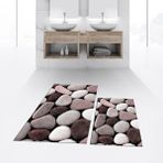 Viyana Home Dijital Baskılı Kaymaz Taban Yıkanabilir Ikili Banyo Paspas Klozet Takımı, V-Klozet-46-Pembe, - Renkli