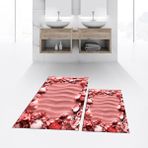 Viyana Home Dijital Baskılı Kaymaz Taban Yıkanabilir Ikili Banyo Paspas Klozet Takımı, V-Klozet-47-Kırmızı, - 40 x 60 cm - 60 x 100 cm