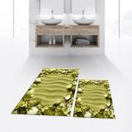 Viyana Home Dijital Baskılı Kaymaz Taban Yıkanabilir Ikili Banyo Paspas Klozet Takımı, V-Klozet-47-Yeşil, - Renkli