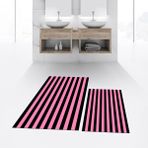 Viyana Home Dijital Baskılı Kaymaz Taban Yıkanabilir Ikili Banyo Paspas Klozet Takımı, V-Klozet-50-Pembe, - Renkli