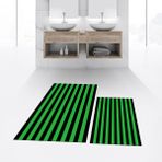 Viyana Home Dijital Baskılı Kaymaz Taban Yıkanabilir Ikili Banyo Paspas Klozet Takımı, V-Klozet-50-Yeşil, - Renkli