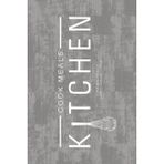Viyana Home Dijital Baskılı Kaymaz Taban Yıkanabilir Kitchen Yazılı Modern Mutfak Halısı VHM-SD-521 - 60 x 150 cm - Gri
