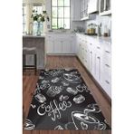 Viyana Home Dijital Baskılı Kaymaz Taban Yıkanabilir Modern Mutfak Halısı Vhm-Sd-35 - 60 x 200 cm - Siyah