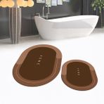 Viyana Home Dijital Baskılı Kaymaz Taban Yıkanabilir Oval Ikili Banyo Paspas Klozet Takımı, V-O-Klozet-03-Kahve, - Kahverengi - 40 x 60 cm - 60 x 100 cm