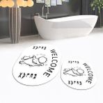 Viyana Home Dijital Baskılı Kaymaz Taban Yıkanabilir Oval Ikili Banyo Paspas Klozet Takımı, V-O-Klozet-11-Beyaz, - Renkli