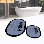 Viyana Home Dijital Baskılı Kaymaz Taban Yıkanabilir Oval Ikili Banyo Paspas Klozet Takımı, V-O-Klozet-13-Mavi, - Renkli