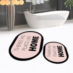 Viyana Home Dijital Baskılı Kaymaz Taban Yıkanabilir Oval Ikili Banyo Paspas Klozet Takımı, V-O-Klozet-13-Pembe, - Renkli