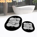 Viyana Home Dijital Baskılı Kaymaz Taban Yıkanabilir Oval Ikili Banyo Paspas Klozet Takımı, V-O-Klozet-20-Mavi, - Renkli
