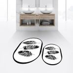 Viyana Home Dijital Baskılı Kaymaz Taban Yıkanabilir Oval Ikili Banyo Paspas Klozet Takımı, V-O-Klozet-26-Beyaz, - Renkli