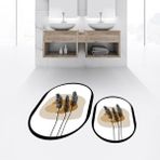 Viyana Home Dijital Baskılı Kaymaz Taban Yıkanabilir Oval Ikili Banyo Paspas Klozet Takımı, V-O-Klozet-28-Beyaz, - Renkli