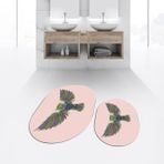Viyana Home Dijital Baskılı Kaymaz Taban Yıkanabilir Oval Ikili Banyo Paspas Klozet Takımı, V-O-Klozet-37-Pembe, - 40 x 60 cm - 60 x 100 cm