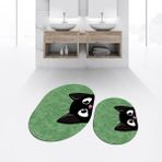 Viyana Home Dijital Baskılı Kaymaz Taban Yıkanabilir Oval Ikili Banyo Paspas Klozet Takımı, V-O-Klozet-40-Yeşil, - 40 x 60 cm - 60 x 100 cm