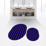 Viyana Home Dijital Baskılı Kaymaz Taban Yıkanabilir Oval Ikili Banyo Paspas Klozet Takımı, V-O-Klozet-50-Mor, - Renkli