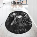 Viyana Home Dijital Baskılı Kaymaz Taban Yıkanabilir Oval Mutfak Halısı Yolluk, V-O-Mutfak-19-Gri, - 100 x 150 cm