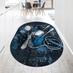 Viyana Home Dijital Baskılı Kaymaz Taban Yıkanabilir Oval Mutfak Halısı Yolluk, V-O-Mutfak-19-Mavi, - 180 x 300 cm
