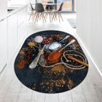 Viyana Home Dijital Baskılı Kaymaz Taban Yıkanabilir Oval Mutfak Halısı Yolluk, V-O-Mutfak-19-Renkli, - 60 x 150 cm