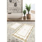 Viyana Home Dijital Baskılı Kaymaz Tabanlı Yıkanabilir 2'li Set Banya Halısı Klozet Takımı Paspas VHKZ-HK-112 - Renkli - 889