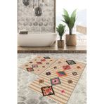 Viyana Home Dijital Baskılı Kaymaz Tabanlı Yıkanabilir 2'li Set Banya Halısı Klozet Takımı Paspas VHKZ-HK-143 - Renkli