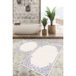 Viyana Home Dijital Baskılı Kaymaz Tabanlı Yıkanabilir 2'li Set Banya Halısı Klozet Takımı Paspas VHKZ-HK-150 - Mavi