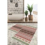 Viyana Home Dijital Baskılı Kaymaz Tabanlı Yıkanabilir 2'li Set Banya Halısı Klozet Takımı Paspas Vhkz-Hk-20 - Renkli