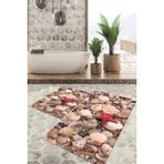 Viyana Home Dijital Baskılı Kaymaz Tabanlı Yıkanabilir 2'li Set Banya Halısı Klozet Takımı Paspas VHKZ-HP-770 - Pembe