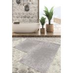 Viyana Home Dijital Baskılı Kaymaz Tabanlı Yıkanabilir 2'li Set Banya Halısı Klozet Takımı Paspas VHKZ-HS-180 - Gri