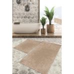 Viyana Home Dijital Baskılı Kaymaz Tabanlı Yıkanabilir 2'li Set Banya Halısı Klozet Takımı Paspas VHKZ-HS-181 - Kahverengi
