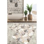 Viyana Home Dijital Baskılı Kaymaz Tabanlı Yıkanabilir 2'li Set Banya Halısı Klozet Takımı Paspas VHKZ-HS-271 - Gri