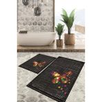 Viyana Home Dijital Baskılı Kaymaz Tabanlı Yıkanabilir 2'li Set Banya Halısı Klozet Takımı Paspas VHKZ-HS-377 - Renkli