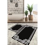 Viyana Home Dijital Baskılı Kaymaz Tabanlı Yıkanabilir 2'li Set Banya Halısı Klozet Takımı Paspas VHKZ-HS-508 - Renkli - 921