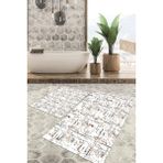 Viyana Home Dijital Baskılı Kaymaz Tabanlı Yıkanabilir 2'li Set Banya Halısı Klozet Takımı Paspas VHKZ-HS-509 - Renkli - 935