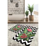 Viyana Home Dijital Baskılı Kaymaz Tabanlı Yıkanabilir 2'li Set Banya Halısı Klozet Takımı Paspas VHKZ-HS-529 - Renkli - 915