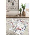 Viyana Home Dijital Baskılı Kaymaz Tabanlı Yıkanabilir 2'li Set Banya Halısı Klozet Takımı Paspas VHKZ-HS-536 - Renkli - 925