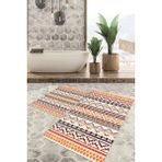 Viyana Home Dijital Baskılı Kaymaz Tabanlı Yıkanabilir 2'li Set Banya Halısı Klozet Takımı Paspas VHKZ-HS-556 - Renkli - 939