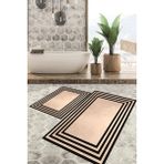 Viyana Home Dijital Baskılı Kaymaz Tabanlı Yıkanabilir 2'li Set Banya Halısı Klozet Takımı Paspas VHKZ-HT-1085 - Renkli - 947