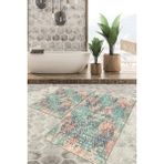Viyana Home Dijital Baskılı Kaymaz Tabanlı Yıkanabilir 2'li Set Banya Halısı Klozet Takımı Paspas VHKZ-HT-110 - Mavi