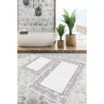 Viyana Home Dijital Baskılı Kaymaz Tabanlı Yıkanabilir 2'li Set Banya Halısı Klozet Takımı Paspas VHKZ-HT-1119 - Renkli - 898