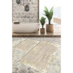 Viyana Home Dijital Baskılı Kaymaz Tabanlı Yıkanabilir 2'li Set Banya Halısı Klozet Takımı Paspas VHKZ-HT-112 - Bej