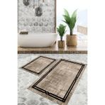 Viyana Home Dijital Baskılı Kaymaz Tabanlı Yıkanabilir 2'li Set Banya Halısı Klozet Takımı Paspas VHKZ-HT-1120 - Renkli - 912