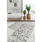 Viyana Home Dijital Baskılı Kaymaz Tabanlı Yıkanabilir 2'li Set Banya Halısı Klozet Takımı Paspas VHKZ-HT-1156 - Antrasit