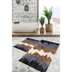 Viyana Home Dijital Baskılı Kaymaz Tabanlı Yıkanabilir 2'li Set Banya Halısı Klozet Takımı Paspas VHKZ-HT-1239 - Mavi