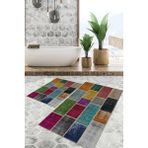 Viyana Home Dijital Baskılı Kaymaz Tabanlı Yıkanabilir 2'li Set Banya Halısı Klozet Takımı Paspas VHKZ-HT-1246 - Renkli