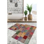 Viyana Home Dijital Baskılı Kaymaz Tabanlı Yıkanabilir 2'li Set Banya Halısı Klozet Takımı Paspas VHKZ-HT-1248 - Vizon