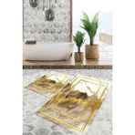 Viyana Home Dijital Baskılı Kaymaz Tabanlı Yıkanabilir 2'li Set Banya Halısı Klozet Takımı Paspas VHKZ-HT-1258 - Renkli - 958