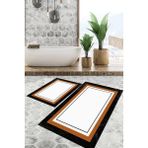 Viyana Home Dijital Baskılı Kaymaz Tabanlı Yıkanabilir 2'li Set Banya Halısı Klozet Takımı Paspas VHKZ-HT-1259 - Renkli - 990