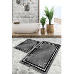Viyana Home Dijital Baskılı Kaymaz Tabanlı Yıkanabilir 2'li Set Banya Halısı Klozet Takımı Paspas VHKZ-HT-1260 - Renkli - 991