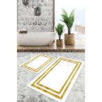 Viyana Home Dijital Baskılı Kaymaz Tabanlı Yıkanabilir 2'li Set Banya Halısı Klozet Takımı Paspas VHKZ-HT-1266 - Renkli - 1006